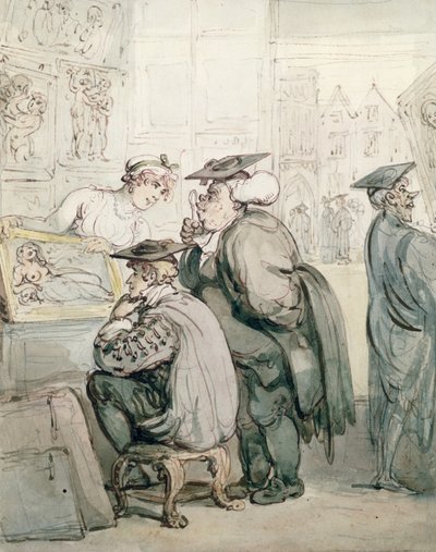 The Lounge at the Old Print Shop, Oxford by Thomas Rowlandson